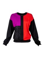 Colorful & Black Patchwork Sweatshirt