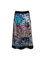 Double-Sided Sequin-Embellished A-Line Midi Skirt