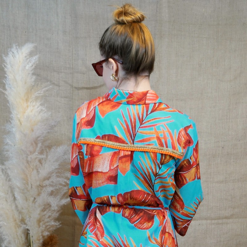 Printed Kimono Dress
